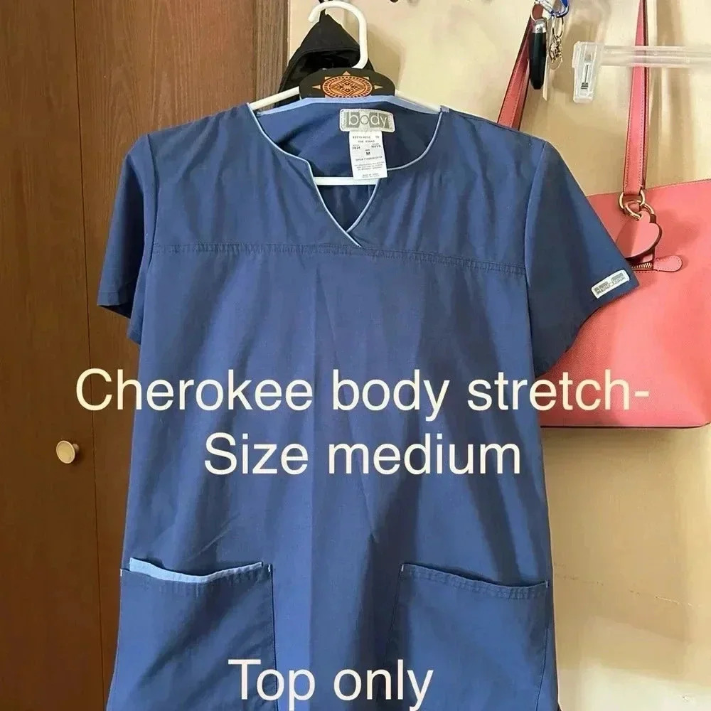 Cherokee Women’s Medium scrub‎ top light navy